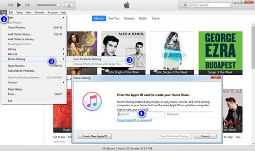 check apple id home sharing