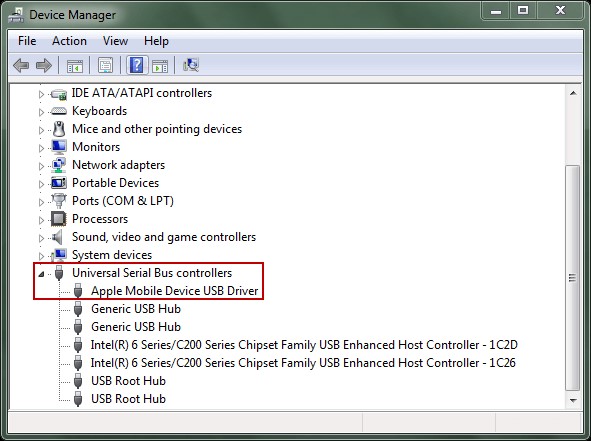 check apple usb driver