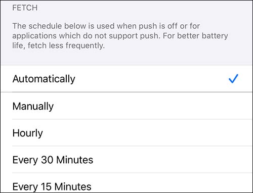 fetch mail less frequently