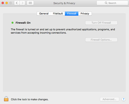 check firewall on mac