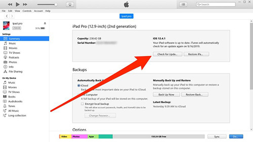update ipad via itunes