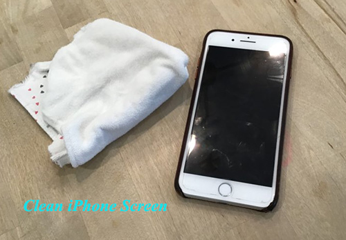 clean iphone screen
