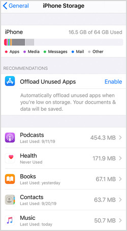 clean up app storage