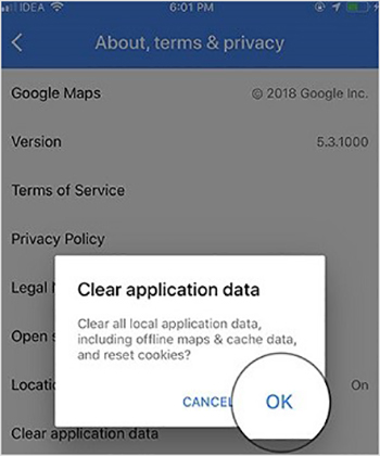 clear application data