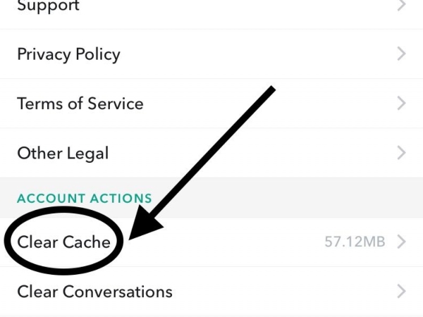 clear snapchat cache