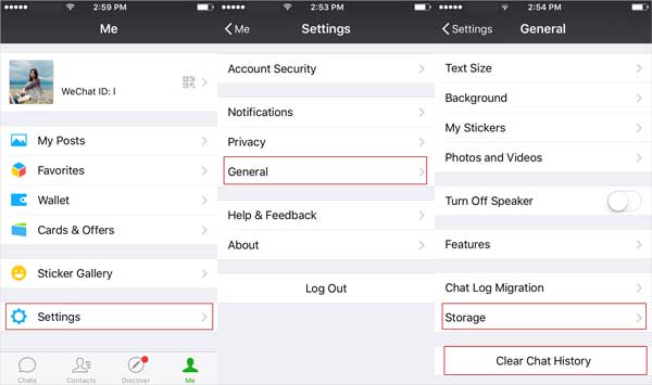 clear wechat chat history
