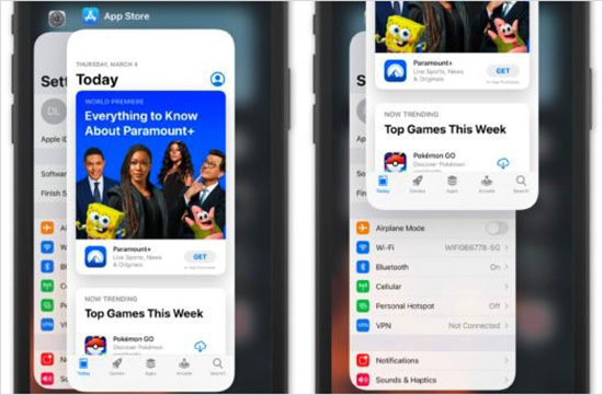 close and reopen app store