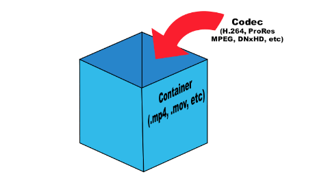 contêiner diferença de codec