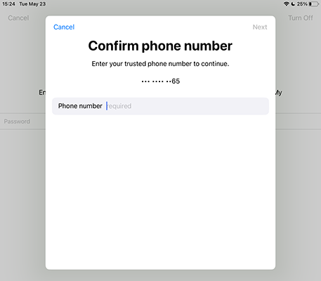 use phone number to factory reset ipad