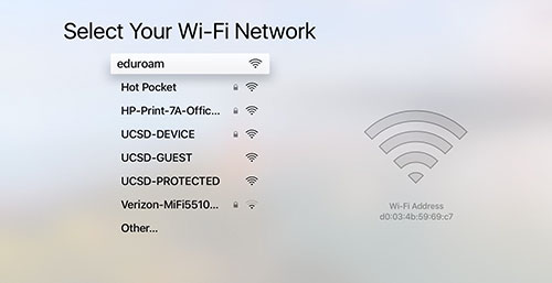 connect apple tv through wifi