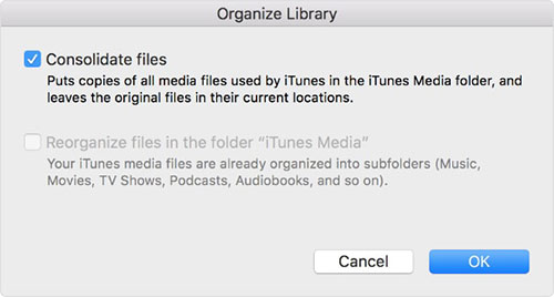 consolidate itunes media files