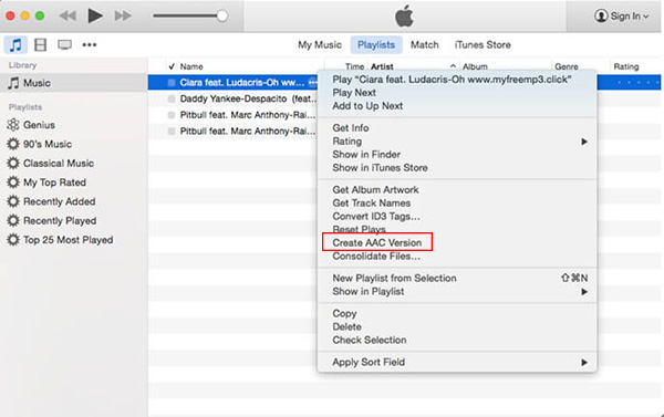 convert mp3 to m4a with itunes
