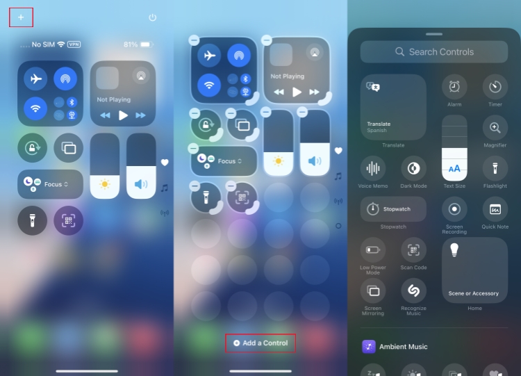 customize controls on ios 18