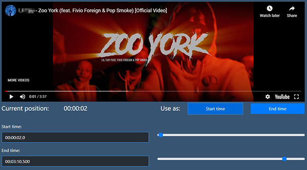 cut youtube video online