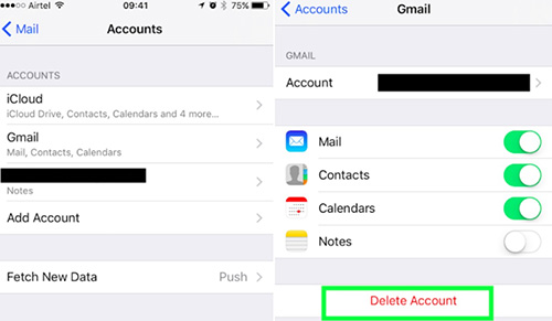 delete mail account