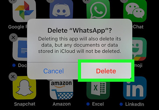 delete and reinstall whatsapp