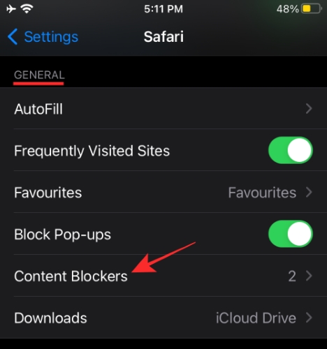 disable ad blockers on safari