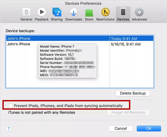 disable automatic syncing feature