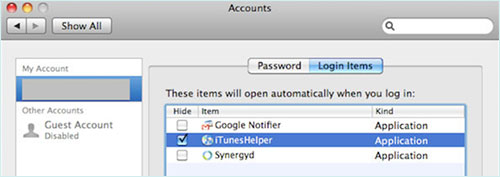 disable itunes helper on mac