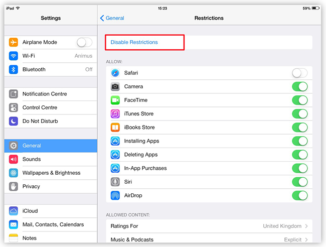 Как снять ограничения на айфоне на цензуру How to Turn Off Restrictions on iPad Complete Guide