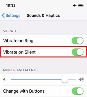 disable vibrate on silent