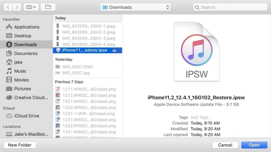 downgrade ios with itunes