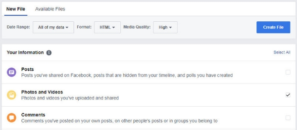recover deleted facebook video archive settings