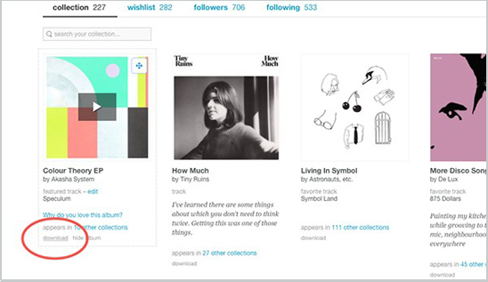 download bandcamp music from collection