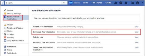 download your info facebook