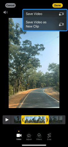 edit video via photos app