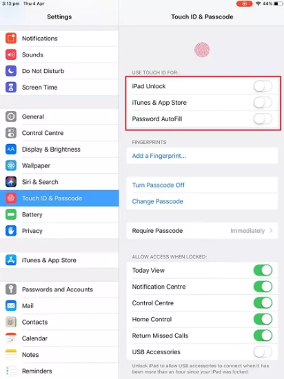 re-enable touch id