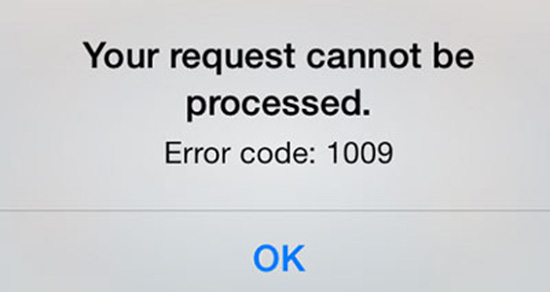 fix iphone error 1009