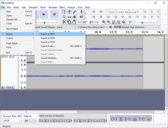 play and output recorded audio