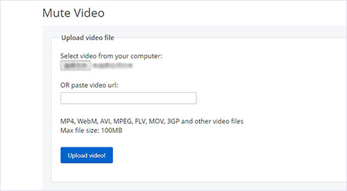 remove audio from video online in ezgif
