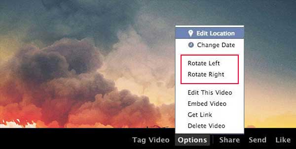 facebook rotate video