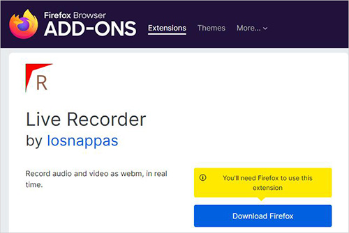 firefox live recorder