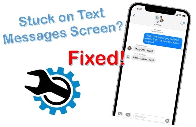 iphone stuck on text message screen