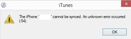 fix itunes error 54
