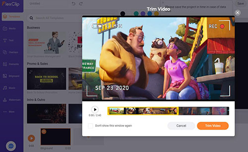 flexclip free video trimmer