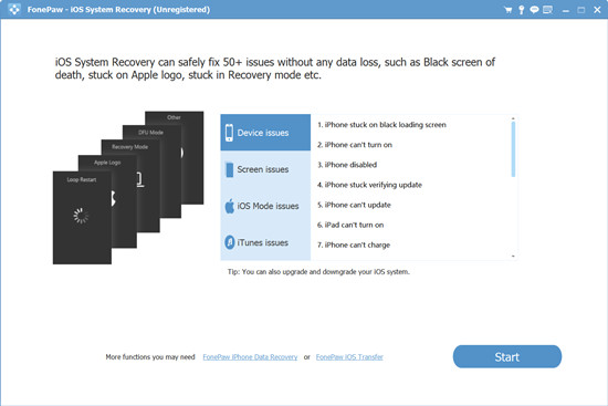 fonepaw ios system recovery