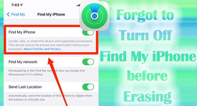 forgot to turn off find my iphone before erasing