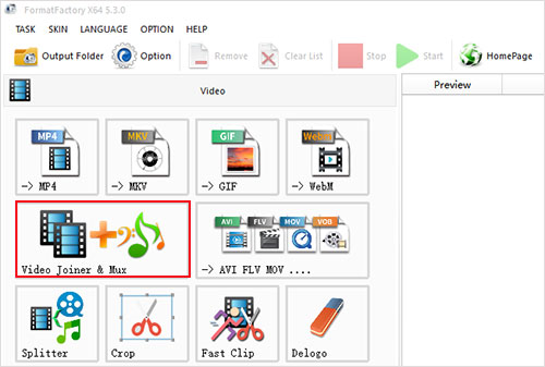 combine flv files in format factory
