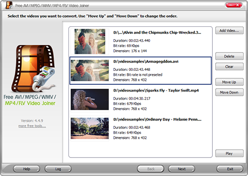 free avi/mp4/wmv/mpeg video joiner