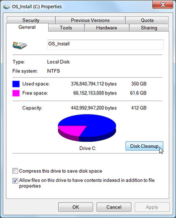 free disk space