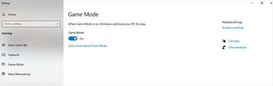 turn off game mode