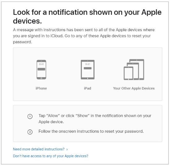 reset apple id password via iforgot