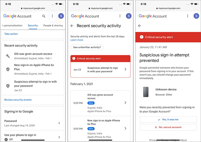 gmail security check