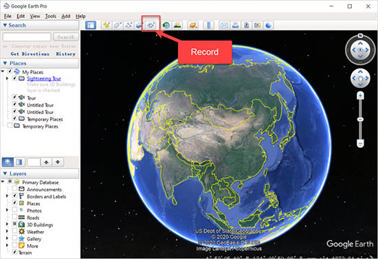 record tour google earth