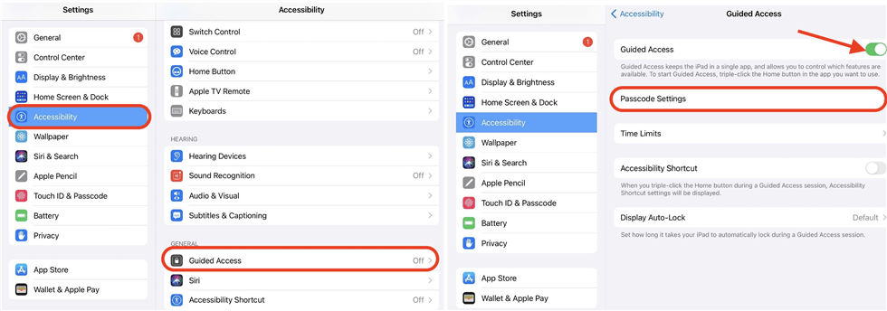 enable guided access on ipad