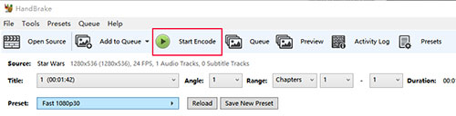 handbrake export the subtitled video